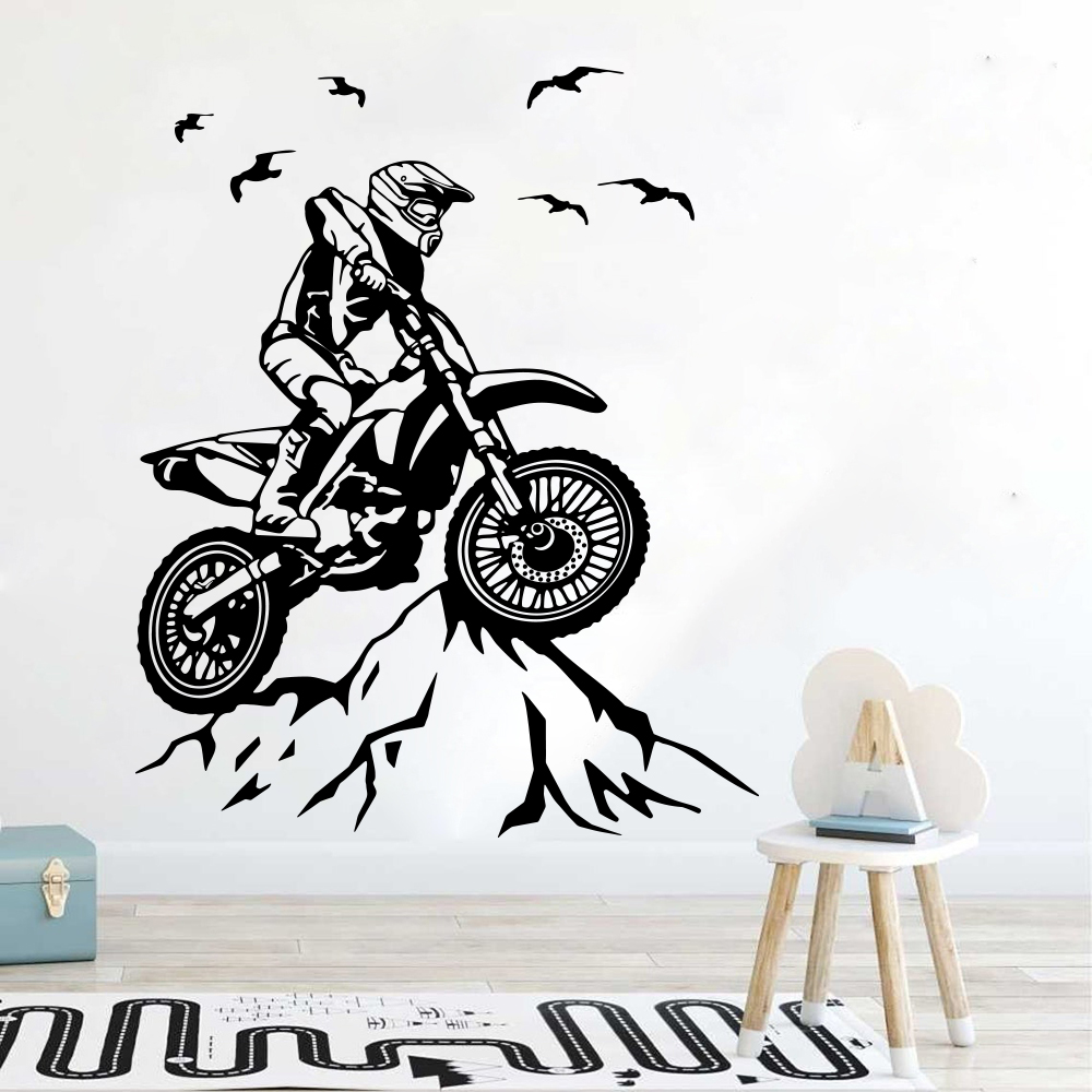 Mountain Biking Europe - Stiker Dinding Gunung Sepeda Motor Ruang